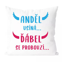 Anděl usíná - vtipný polštář