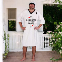 Slušňák - Rebel - Noční košile bílá s čepičkou