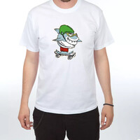 Vtipné tričko s potiskem - Žralok skateboard