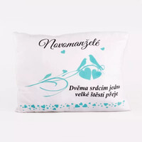 Polštářek Novomanželé - Dvěma srdcím