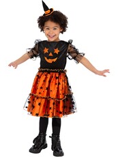 Dívčí halloweenský kostým dýně