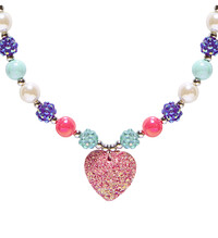 Náhrdelník s růžovým srdcem