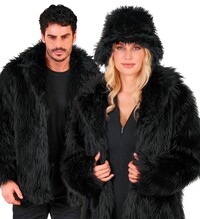 Unisex plyšová bunda, černá