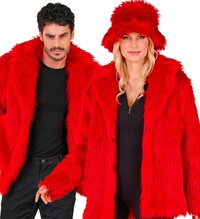 Unisex plyšová bunda, červená