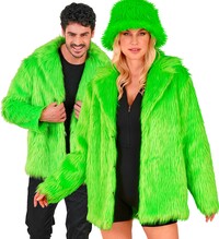 Unisex plyšová bunda, neonově zelená