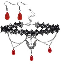 Gotická sada upírka (choker a náušnice)