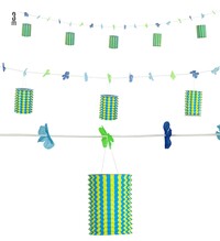 Havajská girlanda s lampiony a květy, délka 3 m