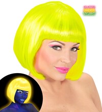 Neonově žlutá krátká paruka