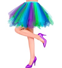 Dámská tutu sukně, azurovo - zelená