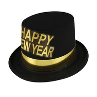 Klobouk černý Happy New Year