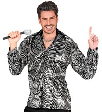 Pánská disco košile 70. léta, stříbrná