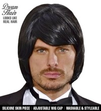 Pánská retro paruka, černá