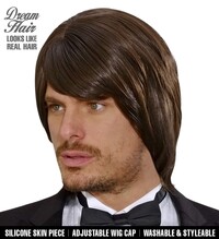 Pánská retro paruka, hnědá