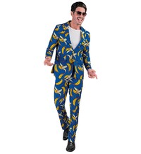 Pánský párty oblek s motivem banánů (sako, kalhoty)