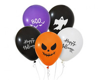 Sada 5 ks latexových halloweenských balónků, 30 cm