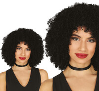 Černá dámská kudrnatá paruka