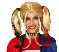 Dámská blond paruka s copy, Harley Quinn