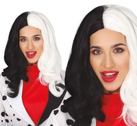 Dámská černobílá paruka Cruella