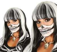 Dámská černobílá paruka kostlivka