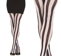 Dámské černobílé punčocháče pruhované