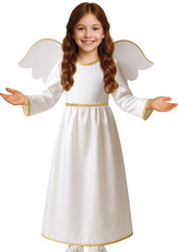 Dívčí kostým bílý anděl s páskem