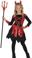 Dívčí kostým čertice (šaty, rohy)
