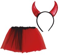 Dívčí sada čert (sukně, rohy)