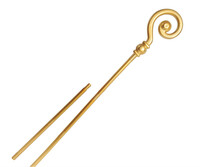 Mikulášská hůl/berle zlatá 184 cm (skládací)