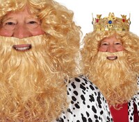 Pánská blond paruka s vousy král
