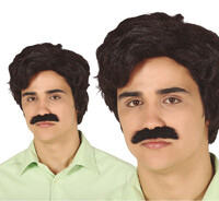 Pánská paruka s knírkem Pablo Escobar