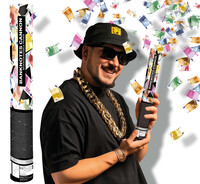 Vystřelovací konfety euro bankovky, 40 cm