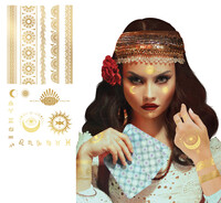 Zlaté tetování, různé druhy 14 x 30 cm