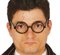 Černé kulaté brýle bez skel Harry Potter