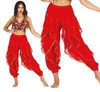 Dámské červené kalhoty na břišní tance