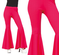Dámské zvonové kalhoty, růžové