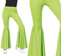 Dámské zvonové kalhoty, zelené