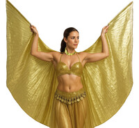 Křídla na břišní tanec/pro Kleopatru, zlatá 285 x 135 cm