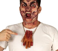 Halloweenský náhrdelník s rukou
