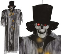 Závěsná halloweenská dekorace mrtvého ženicha se světlem, 180 cm