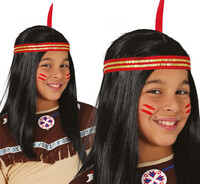 Chlapecká indiánská paruka, černá
