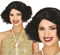 Dámská černá paruka charleston, 20. léta