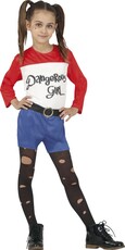 Dívčí kostým Harley Quinn (top, kraťasy s páskem)