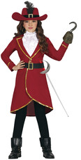 Dívčí kostým pirátka, červený
