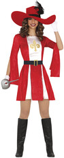 Dámský kostým mušketýrka, červený