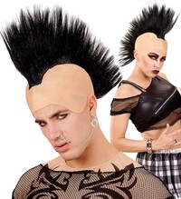 Černá paruka pankáč (rozbalené)