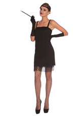 Dámské charleston šaty 30. léta, černé s třásněmi