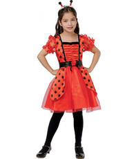 Dívčí kostým beruška (šaty, čelenka, pásek)