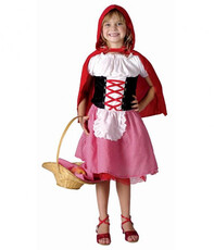 Dívčí kostým Červená Karkulka (top, sukně, kápě)