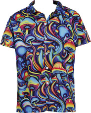 Pánské psychedelické tričko na festival s houbičkami