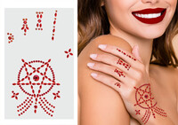 Satanistické nalepovací kamínky na ruku 11X18 CM